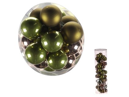 Kulaté skleněné ozdoby - pr. 2 cm, mix barev, cena za balení (48 ks) (Barva Vícebarevná)