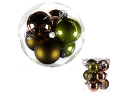 Kulaté skleněné ozdoby - pr. 7 cm, mix barev, cena za balení (9 ks) (Barva Vícebarevná)
