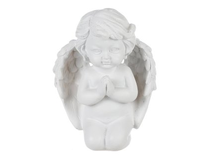 Anděl klečící - figurka z polyresinu, barva bílá (Barva Bílá)