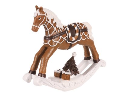 Koník houpací - polyresin, střední vel., barva hnědo-bílá (Barva Hnědá)