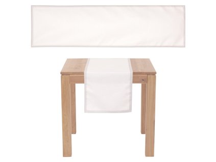Běhoun vánoční - stříbrné okraje, bílý, 100% polyester, 40 x 150 cm (Barva Stříbrná)