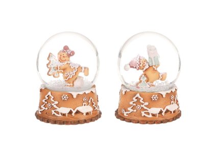 Sněžítko s perníkovým panáčkem - polyresin, mix 2 druhů, cena za 1 ks (Barva Hnědá)