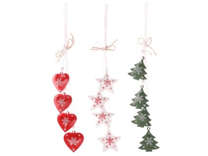 Girlanda z kovových ozdob, mix tvarů a barev, cena za 1 ks (Barva Vícebarevná)