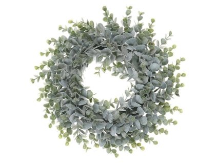 Věnec z umělého eukalyptu - pr. 30 cm, zelený (Barva Zelená)