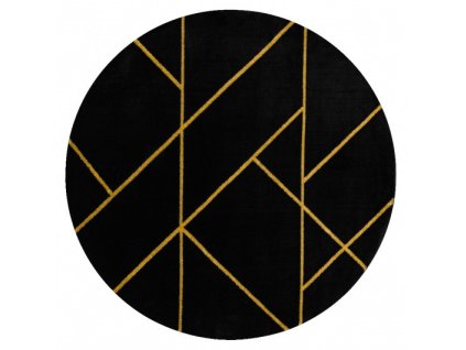 Kusový koberec Emerald geometric 1012 black and gold kruh (Rozměry koberců 160x160 (průměr) kruh)