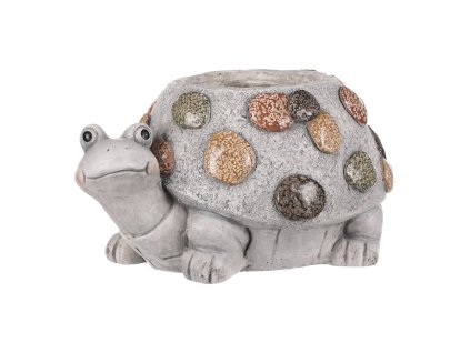 Želva - magnesium, obal na květiny, šedá s kamínky (Barva Šedá)