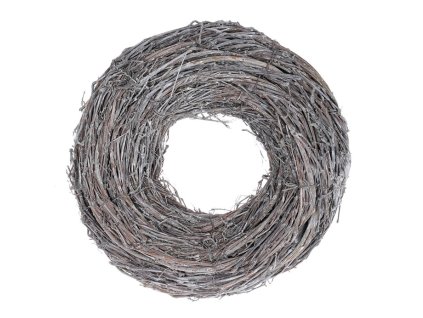Věnec proutěný - pr. 25 cm, šedá barva (Barva Šedá)