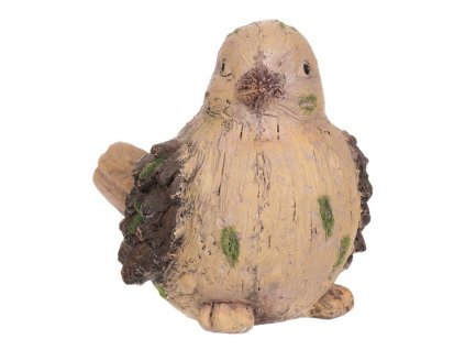 Ptáček - dekorace z magnesia, imitace dřeva (Barva Přírodní)