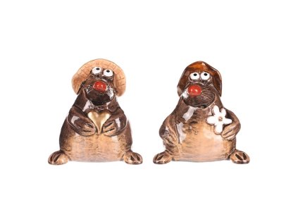 Krtek - keramická figurka, mix 2 druhů, cena za 1 ks (Barva Hnědá)