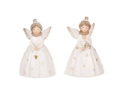 Anděl - figurka z polyresinu, mix 2 druhů, cena za 1 ks (Barva Bílá)