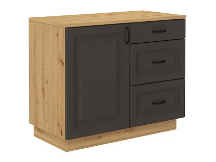 Komoda Flower 100 1D3S dub artisan/grafit