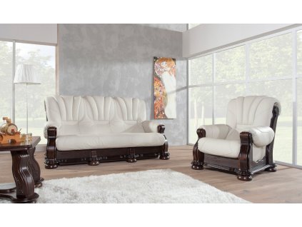 Elegantní bílá kožená sedací souprava Ceylan 3N+1+1 od FALCO