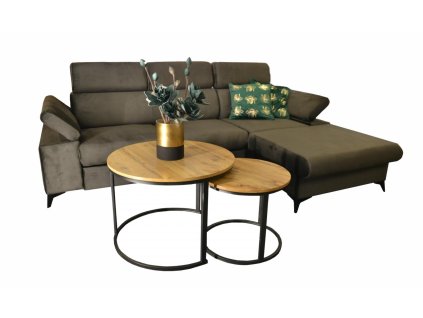 Sedací souprava Apolena pravá šedohnědá