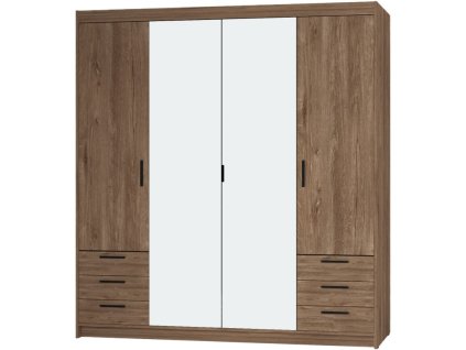 Skříň Enja 4D6S se zrcadlem dub lefkas