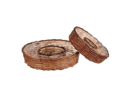 Obal na květiny - proutí, kruhový, cena za sadu 2 ks (Barva Hnědá)