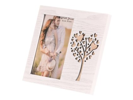 Fotorámeček - pro rozměr 10 x 15 cm, MDF, zamilovaní (Barva Bílá)