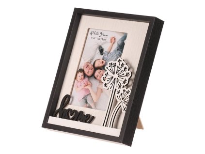 Fotorámeček - pro rozměr 10 x 15 cm, MDF, domov (Barva Černá)
