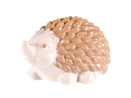 Ježek keramický - zahradní dekorace, bílo-hnědý (Barva Hnědá)