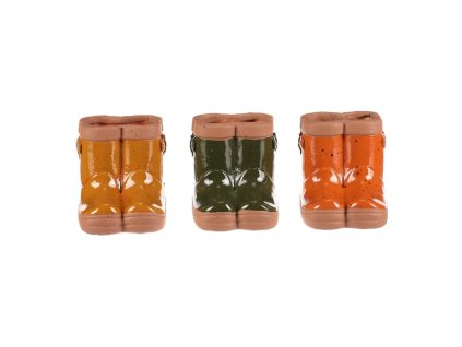 Obal na květiny - holínky, malé, keramika, mix 3 druhů, cena za 1 ks (Barva Vícebarevná)