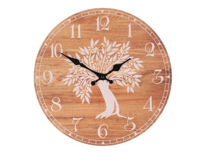 Hodiny nástěnné - pr. 34 cm, MDF, strom života (Barva Hnědá)