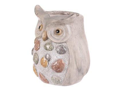 Sova - magnesium, obal na květiny, šedá s kamínky (Barva Šedá)