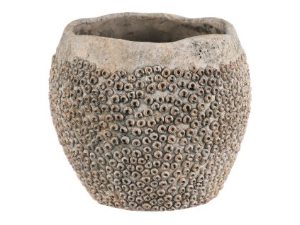 Obal na květiny - velký, beton, šedá barva (Barva Šedá)