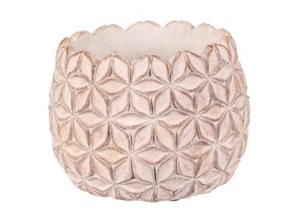 Obal betonový - květinová mozaika, vel. M, světle šedý (Barva Šedá)