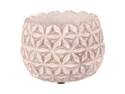 Obal betonový - květinová mozaika, vel. S, světle šedý (Barva Šedá)