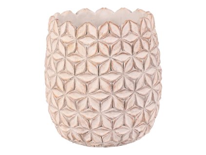 Váza betonová - květinová mozaika, světle šedá (Barva Šedá)