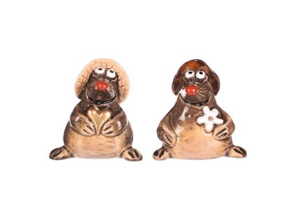 Krtek - keramická figurka, mix 2 druhů, cena za 1 ks (Barva Hnědá)