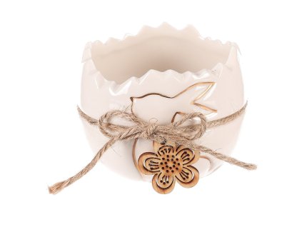 Obal keramický - tvar vajíčka, menší, barva bílá (Barva Bílá)