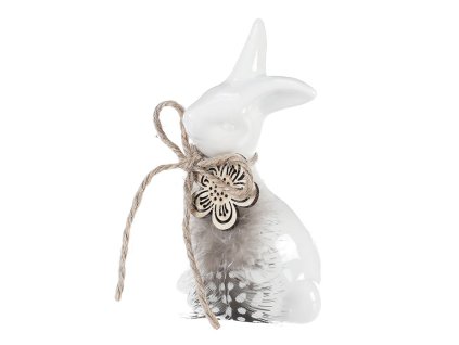 Zajíc - keramická figurka, malá, barva bílá (Barva Bílá)