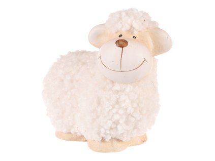 Ovečka - keramická dekorace, větší velikost (Barva Bílá)