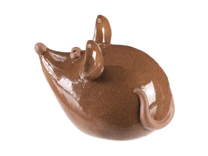 Myš keramická - větší, barva hnědá (Barva Hnědá)
