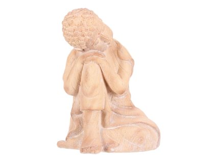 Buddha - zahradní figurka, magnesium, imitace dřeva (Barva Hnědá)