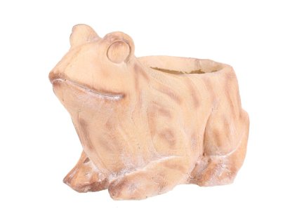 Žába - obal na květiny, magnesium, imitace dřeva (Barva Hnědá)