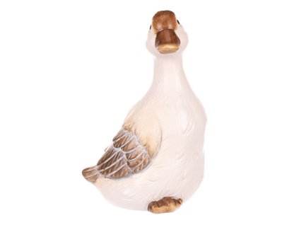Kachna - zahradní figurka, větší, keramika (Barva Bílá)