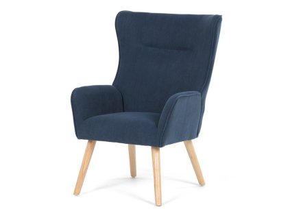 Křeslo ušák, modrá, manšestrová látka, AK-314 BLUE2 (Barva Modrá)