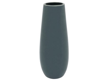 Váza keramická - mírně zaoblená, modro-šedá perleť (Barva Šedá)