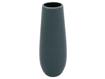 Váza keramická - mírně zaoblená, modro-šedá perleť (Barva Šedá)