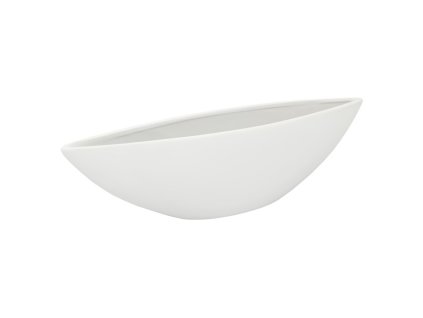 Váza keramická nízká - tvar loďky, bílá (Barva Bílá)