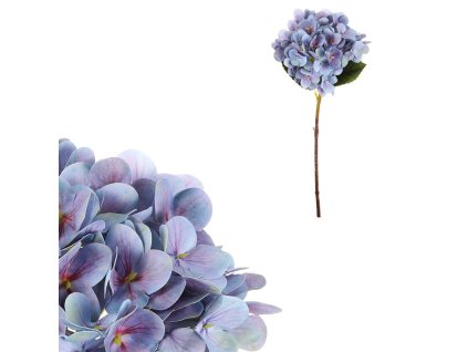 Hortenzie - umělý květ na stonku, barva modrá (Barva Modrá)