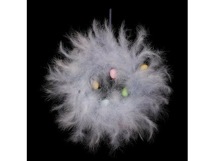 Věnec z peří - pr. 29 cm, barva modrá (Barva Modrá)