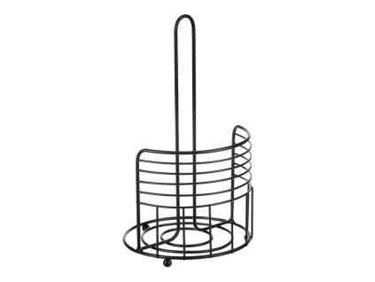 Stojan na papírové utěrky - kulatý, kov, černý (Barva Černá)