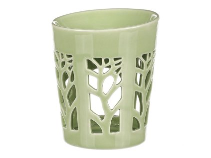 Aromalampa, motiv strom života, zelená barva, porcelán (Barva Zelená)
