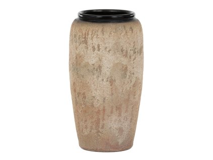 Váza keramická - výška 70 cm, béžovo-šedá (Barva Béžová)