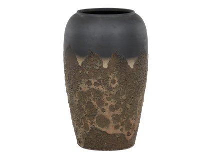 Váza keramická - výška 70 cm, šedo-hnědá (Barva Šedá)