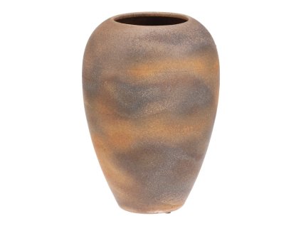 Váza keramická - výška 29 cm, zaoblená, béžovo-šedá (Barva Béžová)