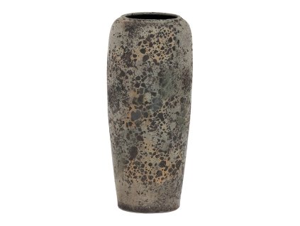 Váza keramická - výška 60 cm, zaoblená, šedo-černá (Barva Šedá)