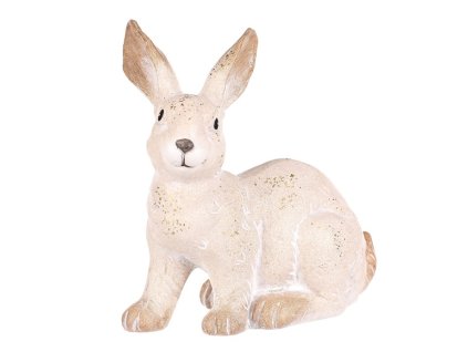 Zajíc keramický - velký, barva světle béžová (Barva Béžová)
